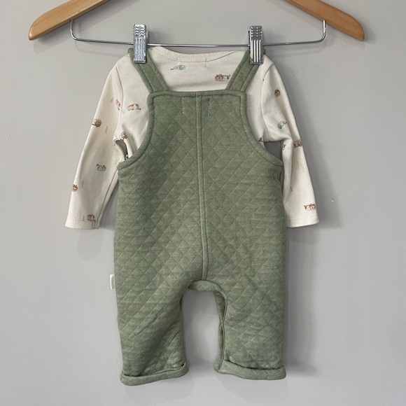 Rabbit + Bear by Emily and Oliver organic cotton overall set size 6-9 month - Picture 4 of 10